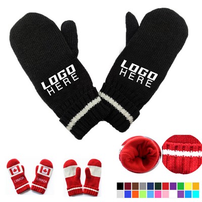 Winter Mitten Full Finger Knitted Gloves - Acrylic