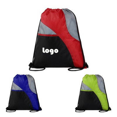 Three-Tone Drawstring Satchel