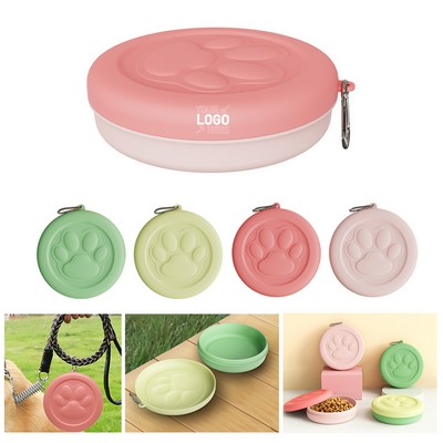 Pet outdoor portable dog food bowl