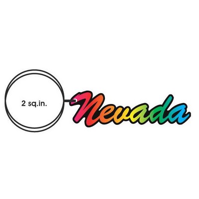 Nevada Key Chain w/Clear Mirrored Back (2 Square Inch)
