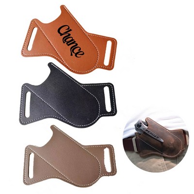 PU Leather Waist Mount Foldable Knife Sheath