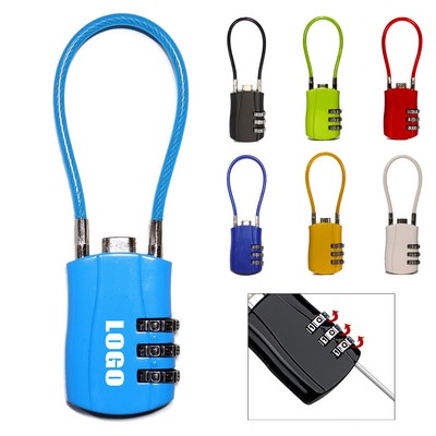 3 Digit Waterproof Cable Combination Lock