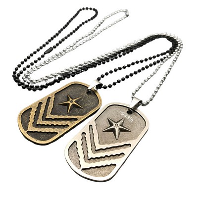 Classic Military Army Dog Tag Pendant Necklace