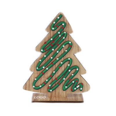 Wavy Decor Wooden Christmas Tree Ornament
