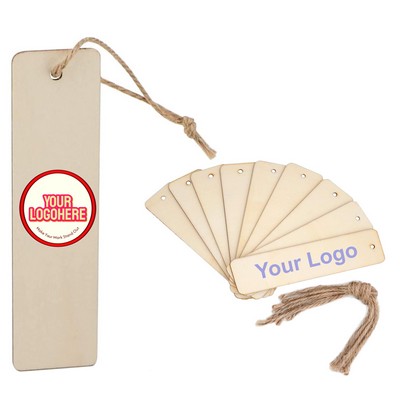 Wood Bookmarks Bookmark Ornaments with Holes and Ropes Unfinished Wood Crafts