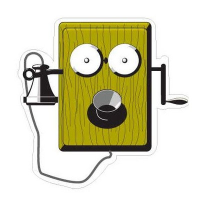 Wind Up Box Phone Executive Magnet w/ Full Magnetic Back (8 Square Inch)