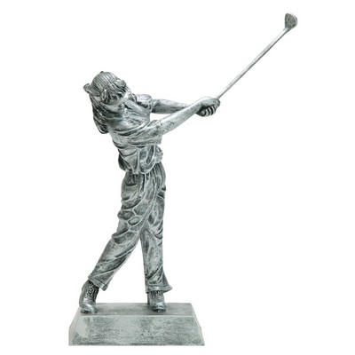 Silver Signature Female Golf Figurine - 10 1/2"