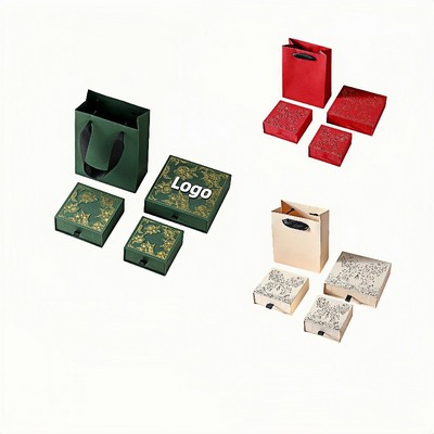 Elegant Laser-Cut Chinese Style Jewelry Box for Rings and Earrings