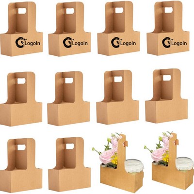 Kraft Paper Flower Gift Wrap Handle Bouquet Bag