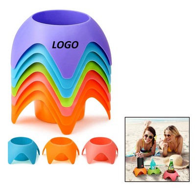 Portable Eco-Friendly Beach Cup Holder with Multi-Function