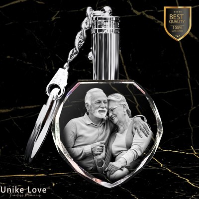 Memorial Personalized Crystal Keychain - Heart Shaped