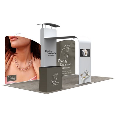 20' Inline Trade Show Booth – Modular Package with Media Display
