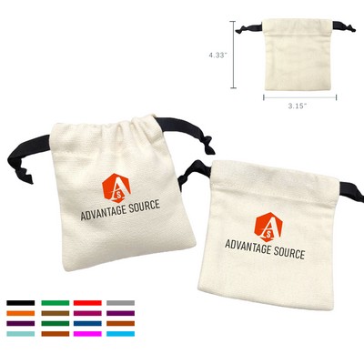 Canvas Drawstring Bag Jewelry Packaging Bag (3.15"×4.33")