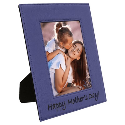 Engraved Photo Frame, Purple Faux Leather, For 5X7" Photo