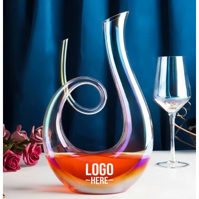 Advanced Electroplated Snail-shaped Crystal Glass Wine Decanter