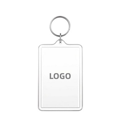 Clear Acrylic Photo Keychain with Transparent PS Frame for Custom Use