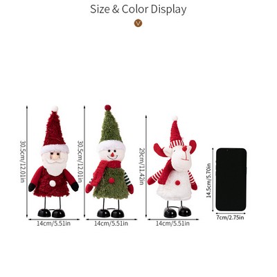 Christmas Spring Feet Figurine Snowman Desktop Ornament Santa Table Decor