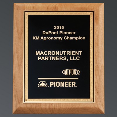 Natural Alder with Textured Black Plate, Gold Florentine, Small (7"x9")