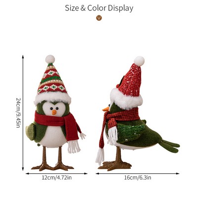 Christmas Light Up Bird Doll Figurine Creative Holiday Decoration Night Light