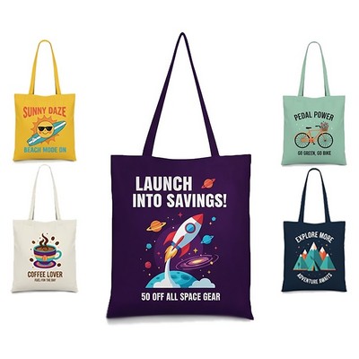 Sublimated Poly Canvas Full Color Tote Bag