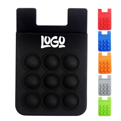 Silicone mobile phone card holder