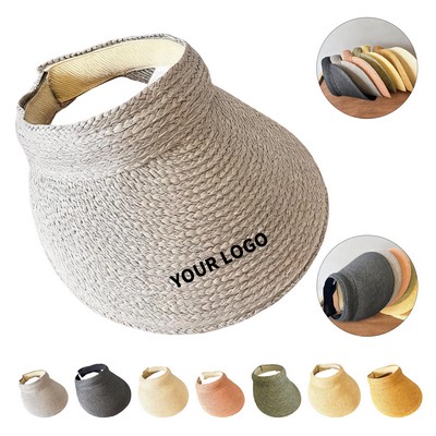 Wide Brim Straw Sun Visor Hat