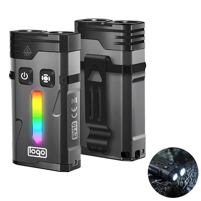 Mini USB Keychain Flashlight – High-Lumen Dual-Mode RGB