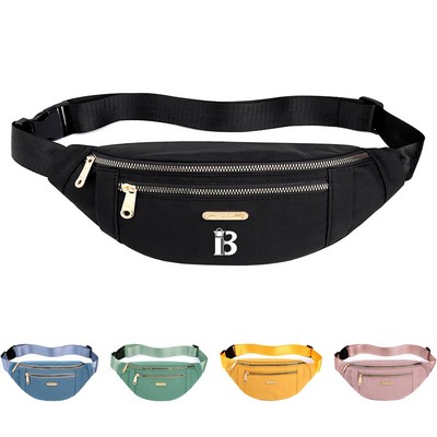 Portable Oxford Double Zipper Fanny Pack