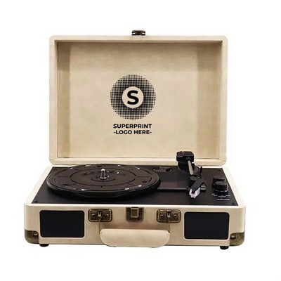 3-Speed Portable Bluetooth Turntable with Built-In Speakers