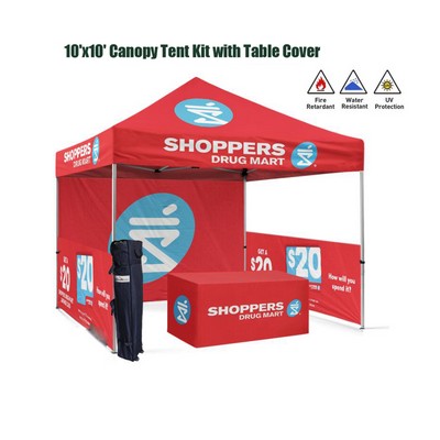 10'x10' Canopy Tent With 6' Fitted Table Cover