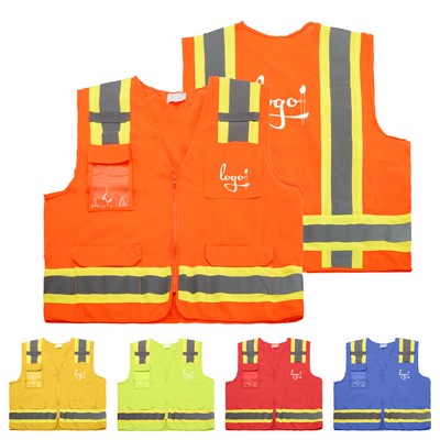 High Visibility Outdoor Reflective Safety Vest Workwear