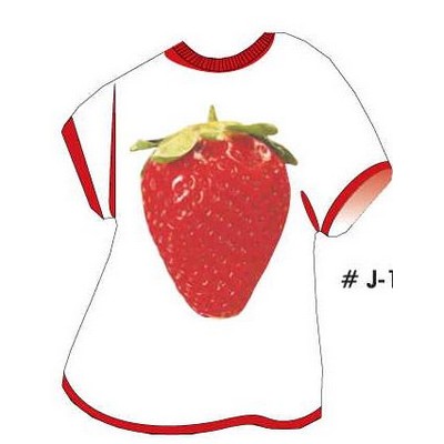 Strawberry T-Shirt Acrylic Coaster w/Felt Back