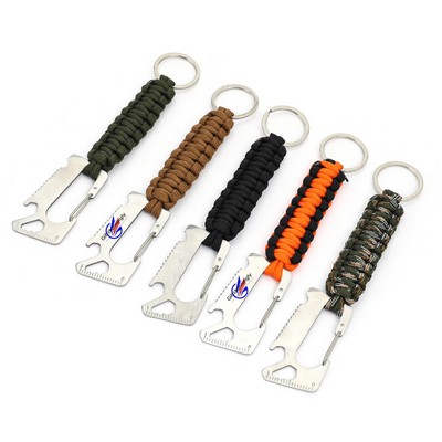 Bottle Opener Emergency Rope Keychain