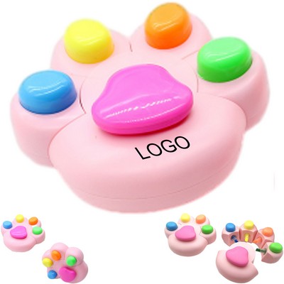 Cat Paw 5-Color Highlighter Promotional Gift