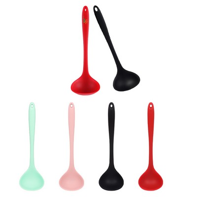 Long Handle Silicone Cooking Soup Ladle Spoon Kitchen