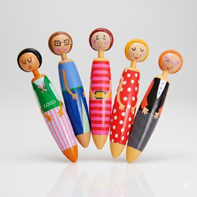 Cartoon Ballpoint Pen Doll Figure Design Creative Advertising Pen Promotional Writing