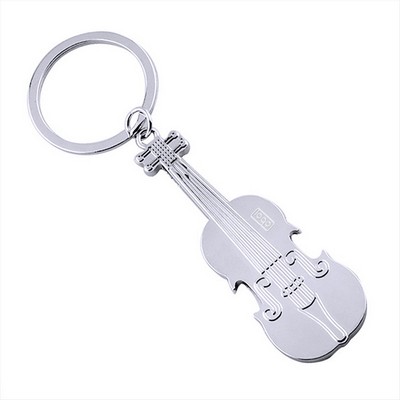 Metal Violin Shaped Keychain
