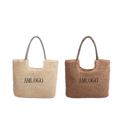 Handcrafted Straw Beach Bag