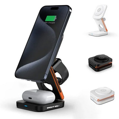 Foldable Magnetic 3" 1 Portable Wireless Charger
