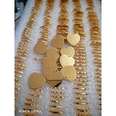 Stainless Steel Golden Heart Charm