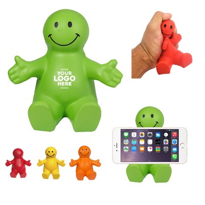 PU Foam Smile Face Figure Toy Phone Holder