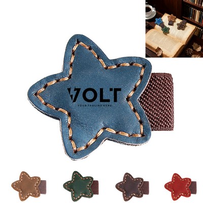 Star Shape Leather Magnetic Bookmark