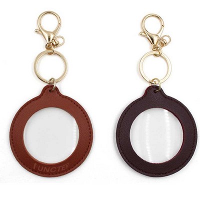 10X Vintage Leather Magnifier Keychain