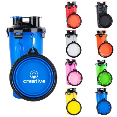 2" 1 Pet Food Container w/Collapse Bowls