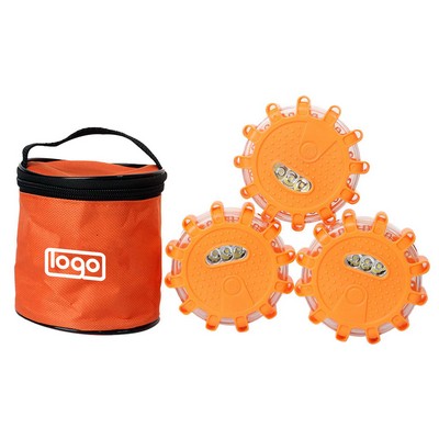 3pcs Magnetic LED Traffic Warning Light Set