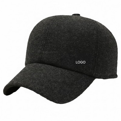 Winter Wool Peaked Cap Thickened Ear Protection Warm Baseball Hat