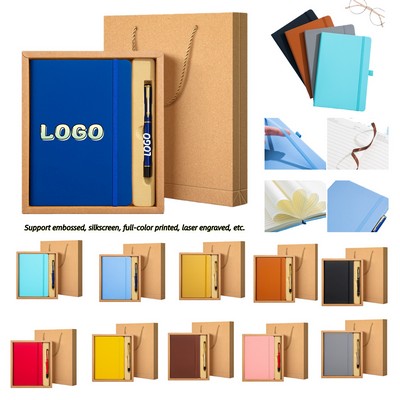 A5 PU Leather Notebook & Pen Gift Set