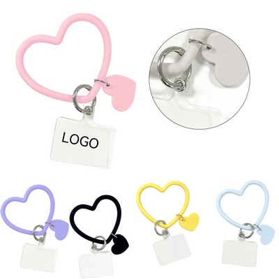 Silicone Heart Shaped Phone Strap Wrist Ring Loop