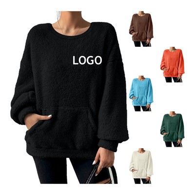 Womens Oversized Fuzzy Chunky Sweater