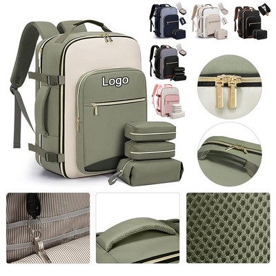 Airline Approved Carry On Luggage with 3 Packing Cubes Travel Backpack for Women & Men
